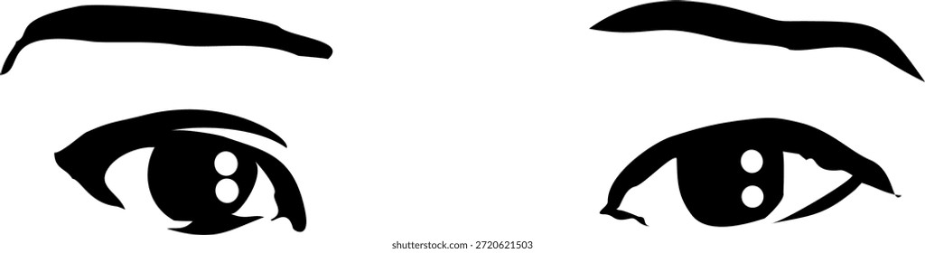 Imagen de Vector simple del ojo de una mujer en negro aislado en blanco