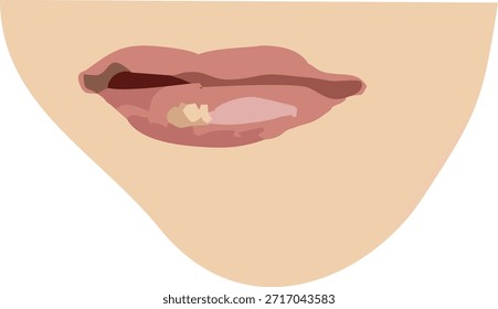 Imagen de Vector simple de la expresión de los labios de una mujer aislada en blanco