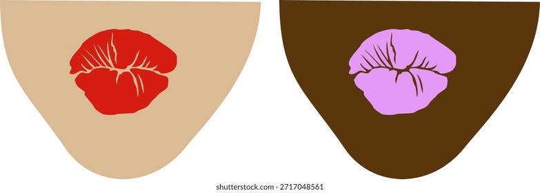 simple vector image of a woman's lips expression isolated on white
