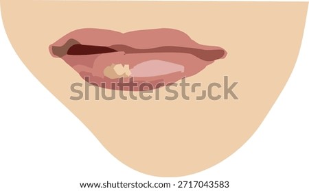 simple vector image of a woman's lips expression isolated on white