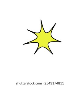 simple vector image of yellow punch light icon with white background
