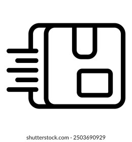 Simple vector indicating fast moving package representing ecommerce order being delivered quickly