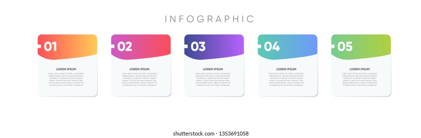 Simple Vector Infographic label design template with icons and 5 options or steps. Can be used for process diagram, presentations, workflow layout, banner, flow chart, info graph.
