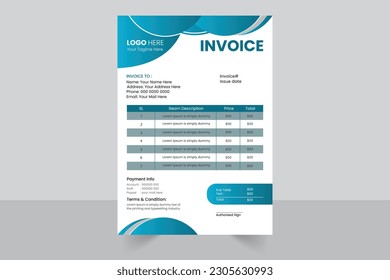 Simple Vector Invoice Design Template