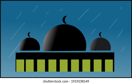 Sencilla mezquita vectorial islamica para ramadán