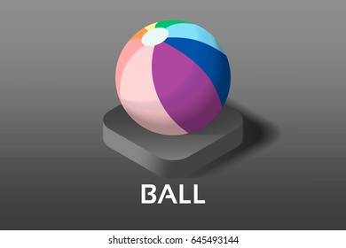 Simple Vector Isometric Baby and Pregnancy Icons. Baby toy ball. Vector symbol isometric style icon.
