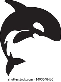 Simple Vector of Killer Whale Jumping out of Surface