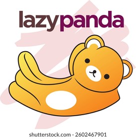 simple vector lazy orange panda 