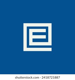 Simple Vector Letter E Logo With Square Theme