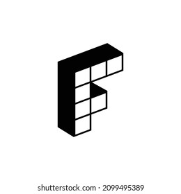simple vector letter F abstract 