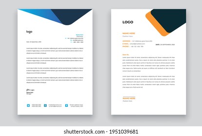 Simple Vector Letter Head Template with standard sizes.