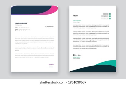 Simple Vector Letter Head Template with standard sizes.