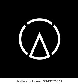 A simple vector letter logo design with triangle and circle concept.