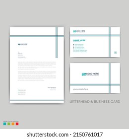 simple vector letterhead and business card design for any kind of use