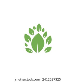 Simple vector of light green leaf logo