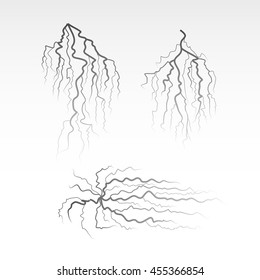Simple vector lighting bolts set