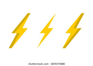 Simple vector lightning icon design. Simple vector thunder icon design. Simple vector thunderbolt icon design.