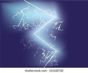 Simple vector lightning illustration. Made by using mesh grid