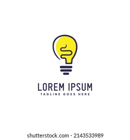 Simple vector line art lamp logo
