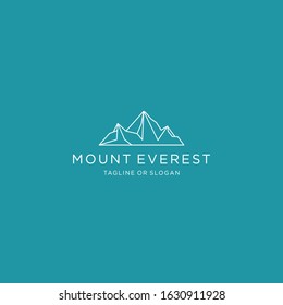 simple vector line art mountain landscape logo