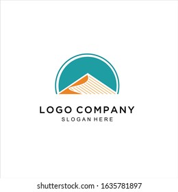 simple vector line art mountain landscape logo, mountain mono line art logo vector design