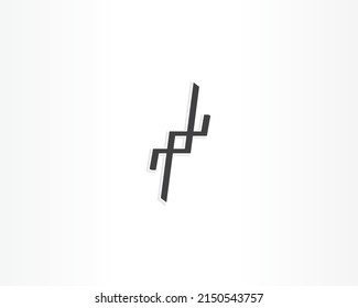 diseño de iconos de logotipo negro de línea vectorial simple