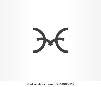 concepto de diseño de logotipo de curva de línea de vector simple