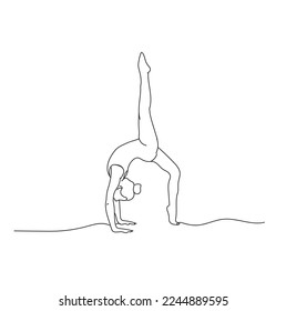 Simple Vector Line Drawing Gymnastics Silhouette 