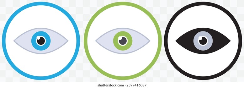 Simple Vector Line Drawing Icons for Eyes. eye line icon set of vector. EPS 10.
