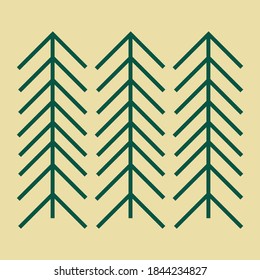 simple vector line fir illustration