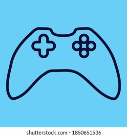 simple vector line game pad icon