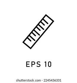 simple vector line icon containing ruler for any purpose. Web design, mobile app.