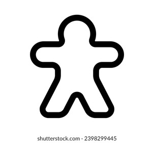 Simple vector line icon of meeple