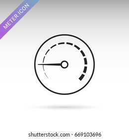 Simple Vector Line Icon. Speedometer, Odometer, Tachometer 