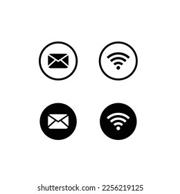 colección simple de iconos de línea vectorial de tecnología wifi y correo para cualquier propósito. Diseño web, aplicación móvil.