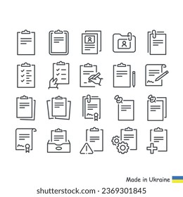 
Simple vector line icons. On the topic of documents, signature, important documents, completed tasks, copy, cut, paste, and much more.