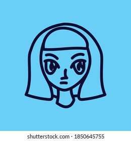 simple vector line portrait icon