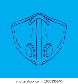Simple vector line Safety, corona, respiratory, hospital protecting mask, air soft mask