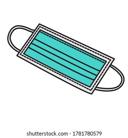 Simple vector line Safety Mask, corona, respiratory,
hospital protecting mask , air soft 