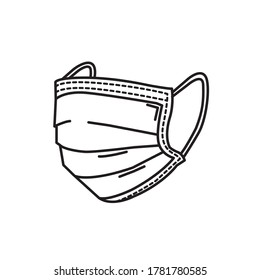 Simple vector line Safety Mask, corona, respiratory,
hospital protecting mask , air soft 
