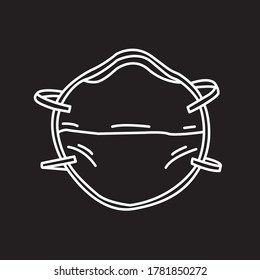 Simple vector line Safety Mask, corona, respiratory mask,
hospital protecting mask, air soft
