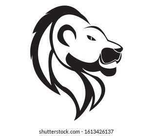 Simple vector lion logo design