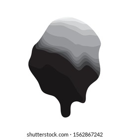 Simple Vector Liquid Black and White Shape. Trendy Universal Minimalist Object For Your Futurism Design, Animation, Fanzine Art, Scrapbooking, Collage, Vaporwave footages