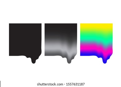 Simple Vector Liquid Gradient Shapes Set. Trendy Universal Minimalist Objects For Your Futurism Design, Animation, Fanzine Art, Scrapbooking, Collage, Vaporwave footages