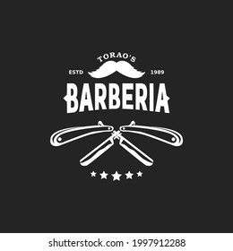 simple vector logo barbershop vintage