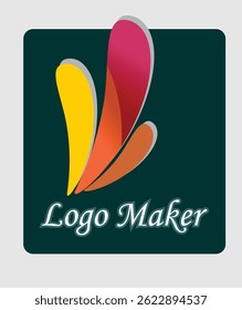 Logotipo simple del Vector con la gradación hermosa del color