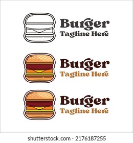 Simple Vector Logo of Burger. Perfect for Fast Food Brand 