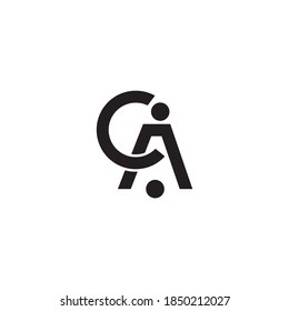 simple vector logo combination of letters C and A
