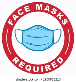 A simple vector logo of a Covid-19 protective face mask with the text 