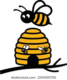 A simple vector logo design for bee